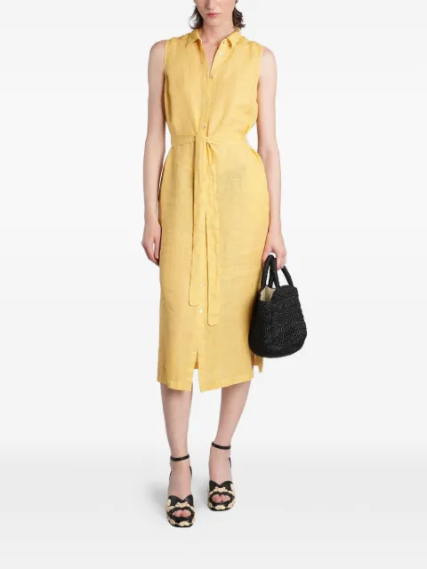 120% Lino belted midi dress Yellow 33ALIW49I60000115000