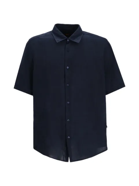 BOSS short-sleeved button-down shirt Blue 50537382