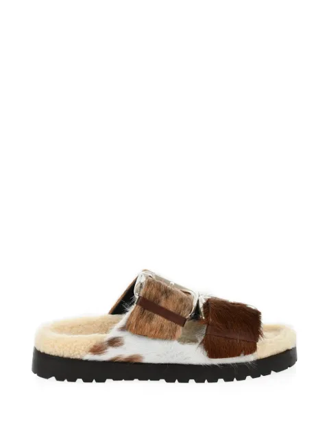 DSQUARED2 Rock Your Road buckled pony-hair sandals Brown FSW005002205720