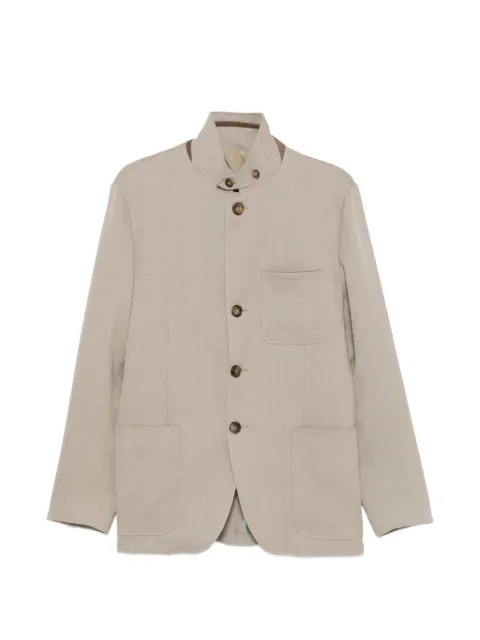 Canali high-neck button-fastening jacket Grey CU0601731120