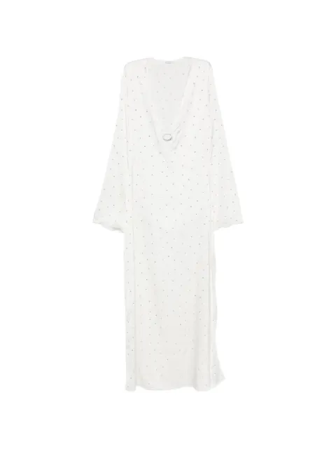 Oséree crystal-embellished ring-detail maxi dress White BGLF268