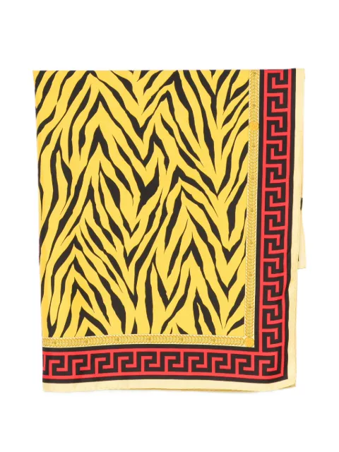 Versace Pre-Owned 1990s zebra-print Greca scarf Yellow VE280BDJ