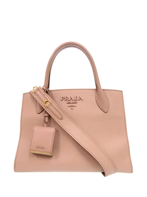 Prada Pre-Owned 2010-2026 Medium Saffiano Cuir Monochrome Top Handle Tote satchel Brown XCIYG7IMETAJ0K7H