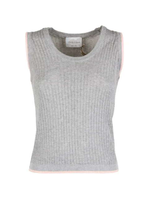 cinque ribbed-knit contrast-trim tank top Grey MILU