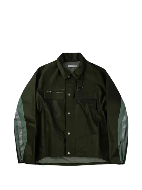 FFFPOSTALSERVICE FF Bunker waxed reflective-panel jacket Green FFFPSSS2602