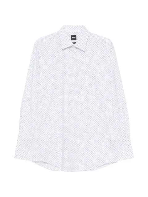 BOSS geometric-print shirt White 50549915