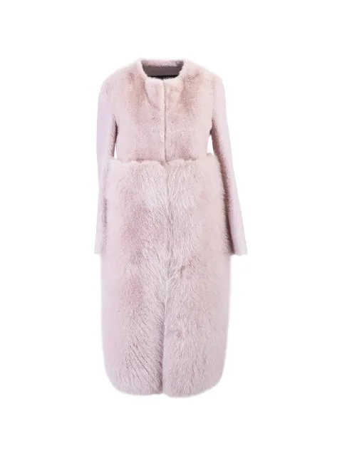 Blancha panelled fur-trim coat Pink 18059202