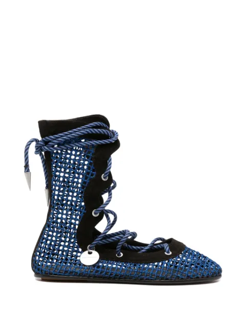 Kiko Kostadinov lace-up mesh boots Blue KKWSS26FT03136