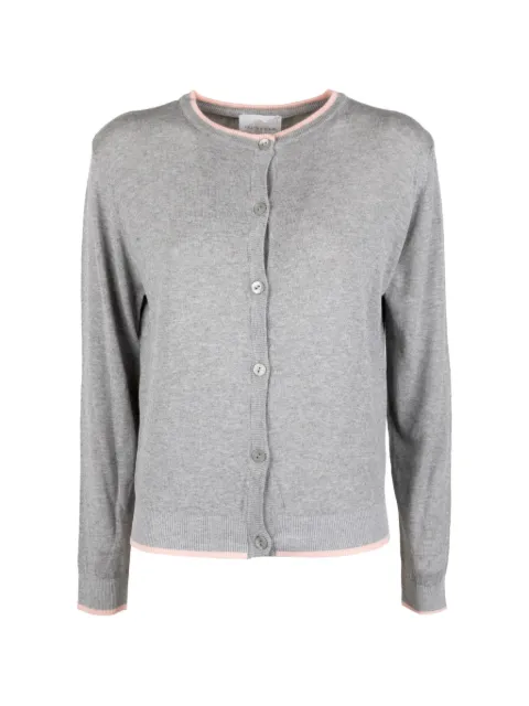 cinque contrast-trim button-up cardigan Grey MUSA482