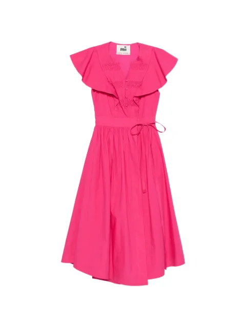 mii Lea ruffled-sleeves midi dress Pink 123DRESSLEALESUNIS