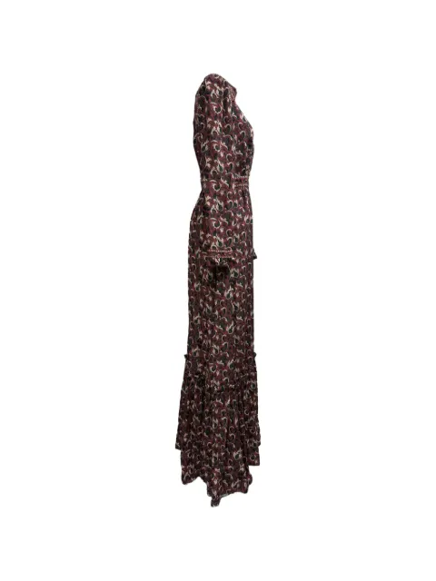 Vilshenko paisley-print mock-neck dress Red RFCGB707678