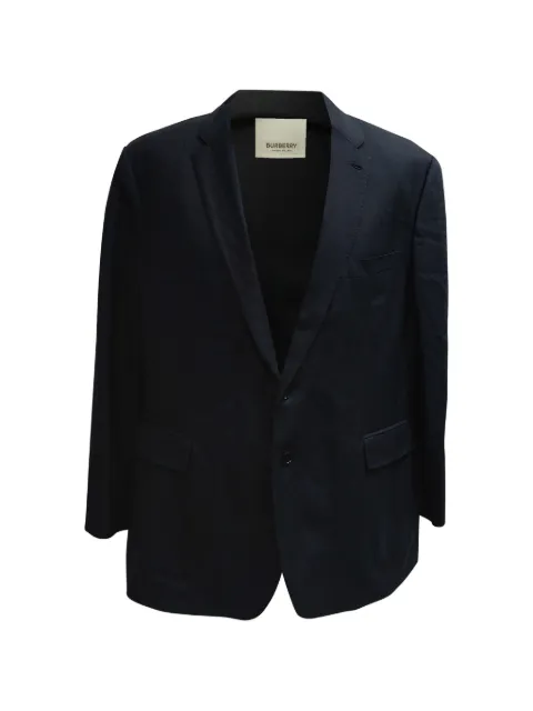 Burberry Pre-Owned Single-breasted pocket blazer Blue MRPPUGBCL634148M