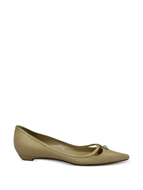 Jimmy Choo Pre-Owned embellished pointed ballet flats Neutrals TONPUGBSH542308W