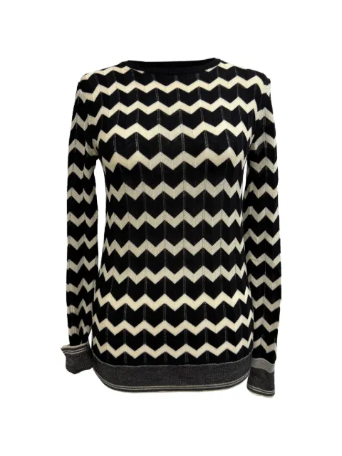 Stella McCartney Pre-Owned Intarsia Chevron sweater Black RFCPUGBCL716382W