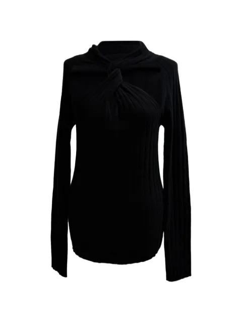 Versace Pre-Owned ribbed twisted sweater Black RFCPUGBCL736601W