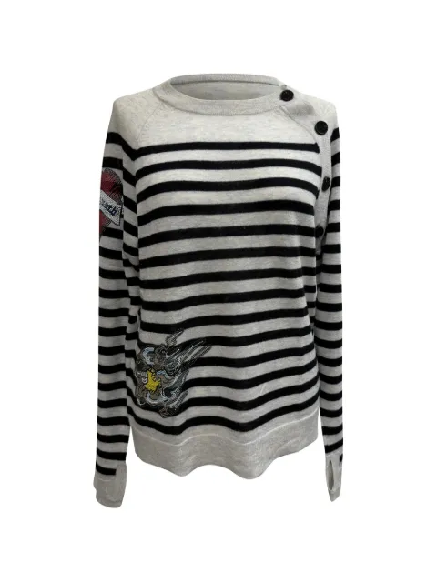 Zadig&Voltaire striped cashmere sweater Grey RFCPUGBCL718107W