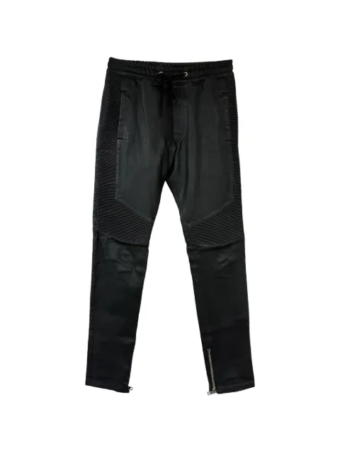 Balmain Pre-Owned ribbed-panel drawstring trousers Black MRPPUGBCL510939W