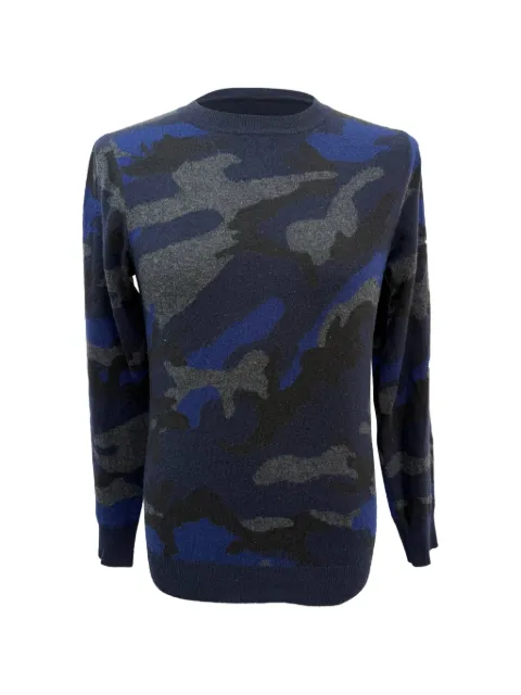 Valentino Garavani Pre-Owned Camouflage sweater Blue MRPPUGBCL510934M