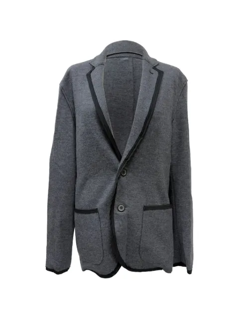 Lanvin Pre-Owned Single-breasted notch collar blazer Grey MRPPUGBCL511118W
