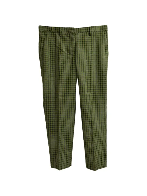 Miu Miu Pre-Owned Check straight-leg trousers Green HNPUGBCL720777W