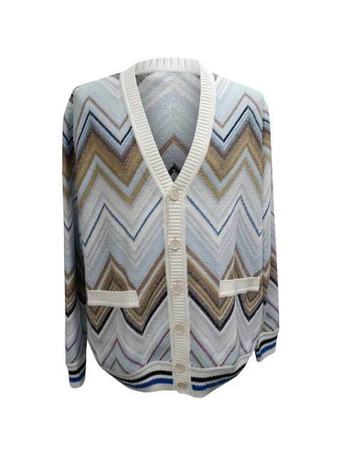 Missoni Pre-Owned Zig-Zag-print cardigan Blue MRPPUGBCL636088M