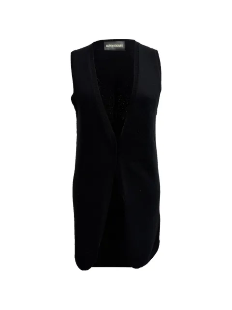 Zadig&Voltaire Open-front butterfly-embellished vest Black RFCPUGBCL718109W