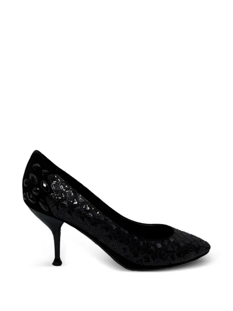 Giuseppe Zanotti Vintage sequinned almond-toe pumps Black RFCPUGBSH721753W