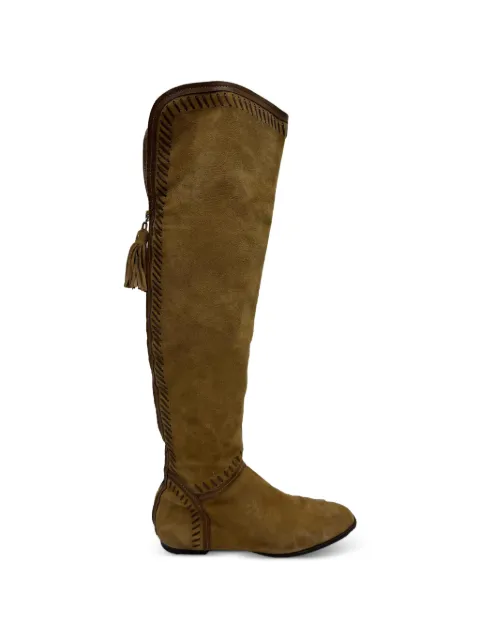 Jimmy Choo Pre-Owned Tassel accent knee-high boots Brown RFCPUGBSH717724W