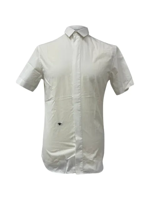 Christian Dior Pre-Owned Bee-embroidered short-sleeved shirt White MRPPUGBCL567709M