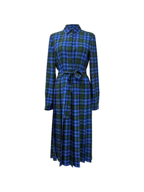 MSGM checked belted dress Blue TONPUGBCL570309W