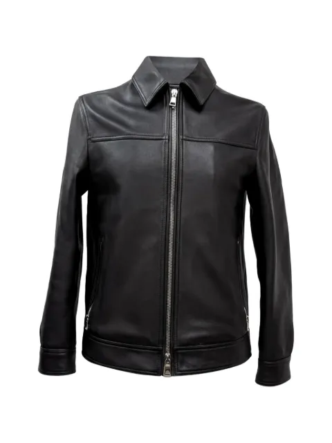 Mr P. zipped leather jacket Black MRPPUGBCL525450W