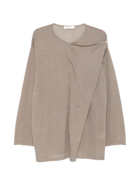 VIKTORIA CHAN Cilla asymmetric-panel cardigan Brown SS26005