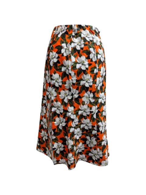 alice + olivia Stephine floral-print midi skirt Orange RFCPUGBCL715446W