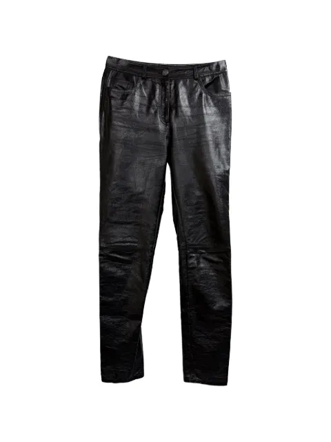 Etro Vintage Straight-leg leather trousers Black HNPUGBCL720774W