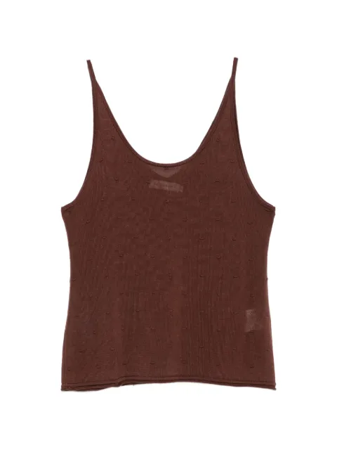 VIKTORIA CHAN Kalida dot-texture tank top Brown SS26011