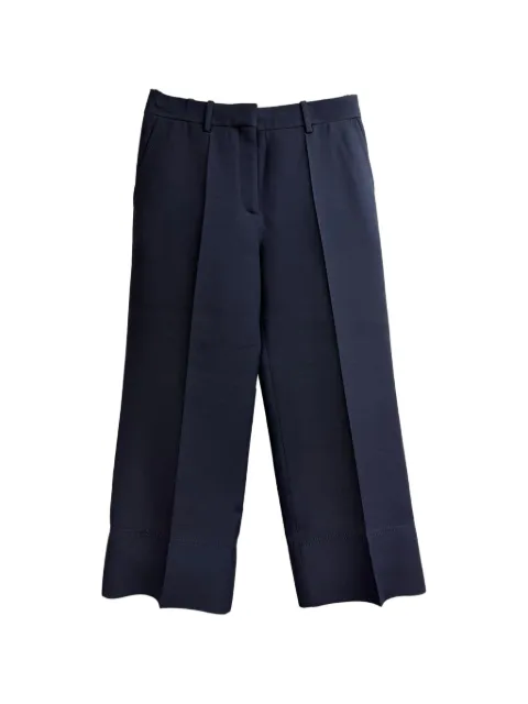 Valentino Garavani Pre-Owned cuffed hem wide-leg trousers Blue RFCPUGBCL706729W