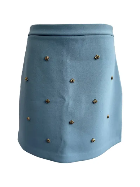 Maje Jizie bee-embellished mini skirt Blue TONPUGBCL555047W