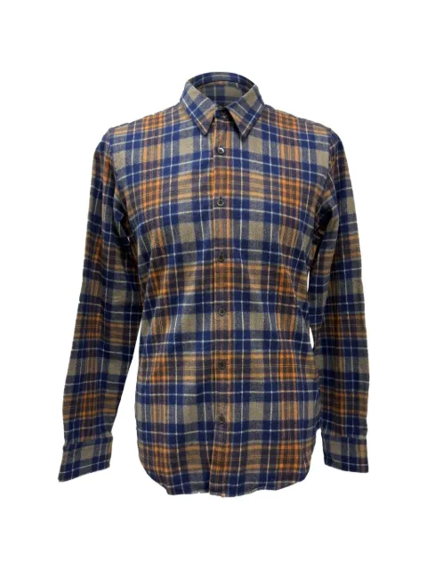 Dries Van Noten Pre-Owned plaid button-down shirt Blue MRPPUGBCL536940M