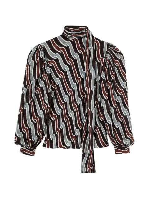 Gucci Heritage Ribbon-print blouse Black 858172ZAUQM