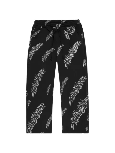 HELLSTAR graffiti-print track pants Black HSSS26PT3BLK