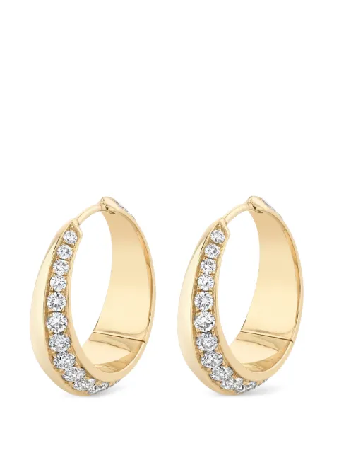 Lizzie Mandler Fine Jewelry diamond Crescent hoop earrings Gold E903WD15