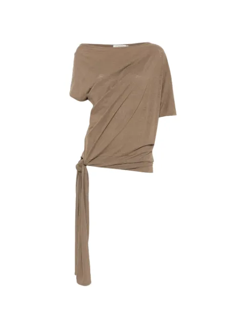 VIKTORIA CHAN Cilla knot-detail top Brown SS26116