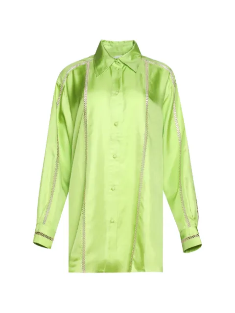 diotima Bridgetown open-knit-detail shirt Green 26WWT12S029