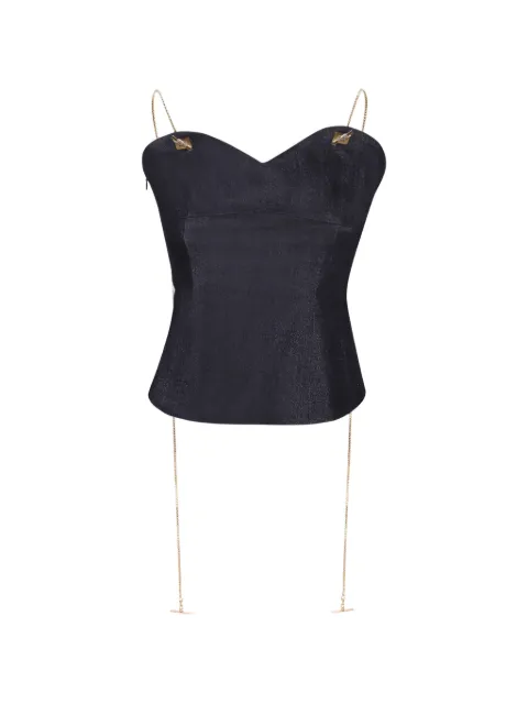 Danamé Mirabel chain-strap sleeveless top Blue 726SS7808DINDIGO