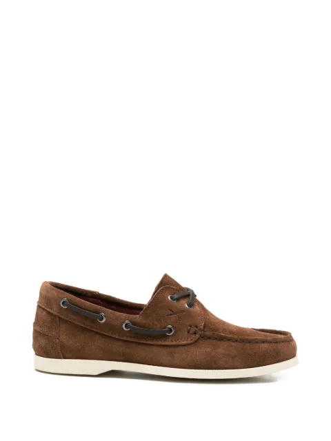 Manebi x Luca Rubinacci logo-detail boat shoes Brown Q72KMTOBACCO
