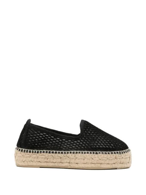 Manebi mesh-knit platform espadrilles Black X55D0BLACK