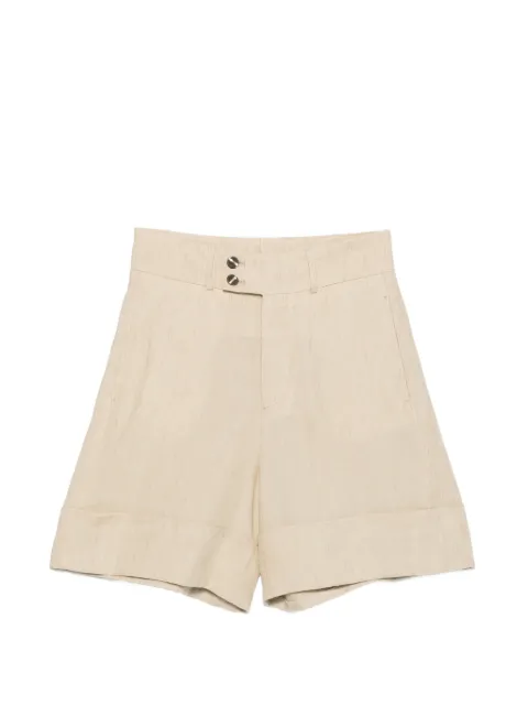 Berwich Nadine buttoned turn-up shorts Neutrals NADINELM104