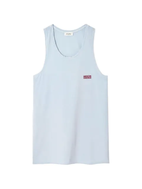 American Vintage Pymaz logo-print tank top Blue PYM01A