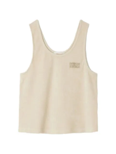 American Vintage Fuxow logo-embroidered terry-cloth tank top Neutrals FUX01AE26