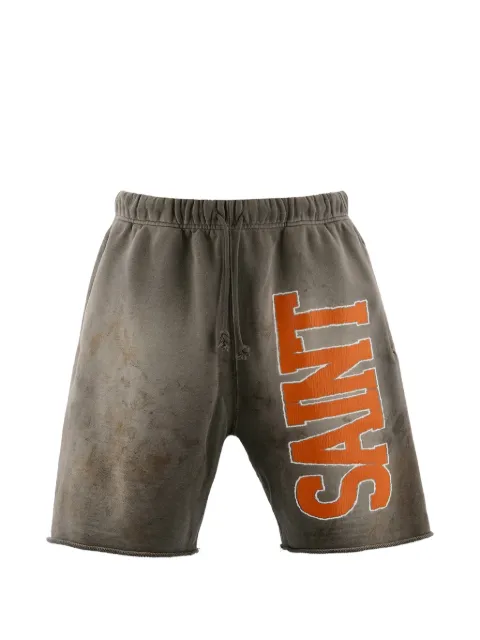 SAINT MXXXXXX logo-print track shorts Grey SMMK80000069